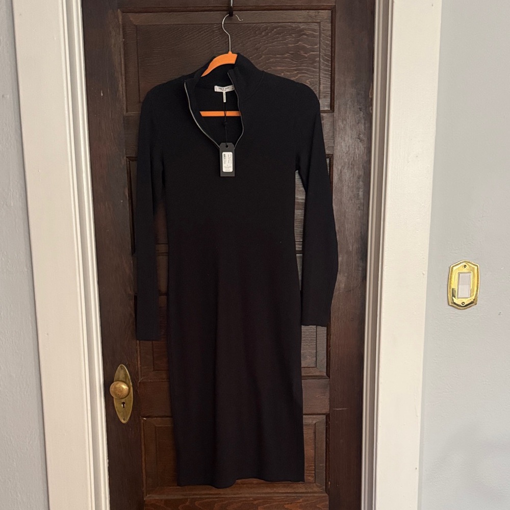 Rag & Bone Black Laila Zip Dress Size S NWT